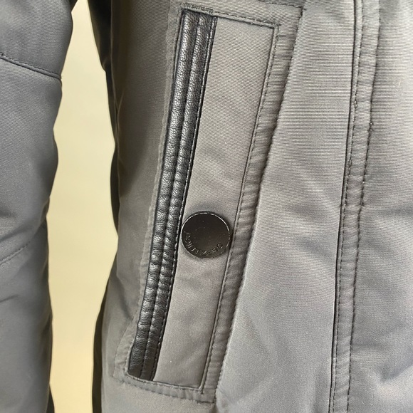 Point Zero High Neck Graphite Winter Jacket with Hooded Faux Fur Trim - Picture 11 of 14